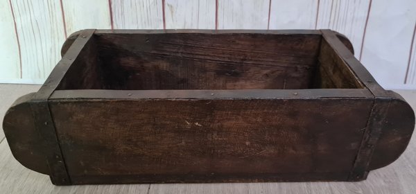 steenmal - plantenbak - donker hout met ijzer